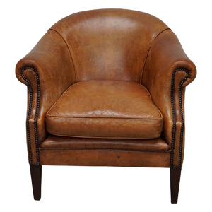Vintage Dutch Cognac Colored Leather Club Chair