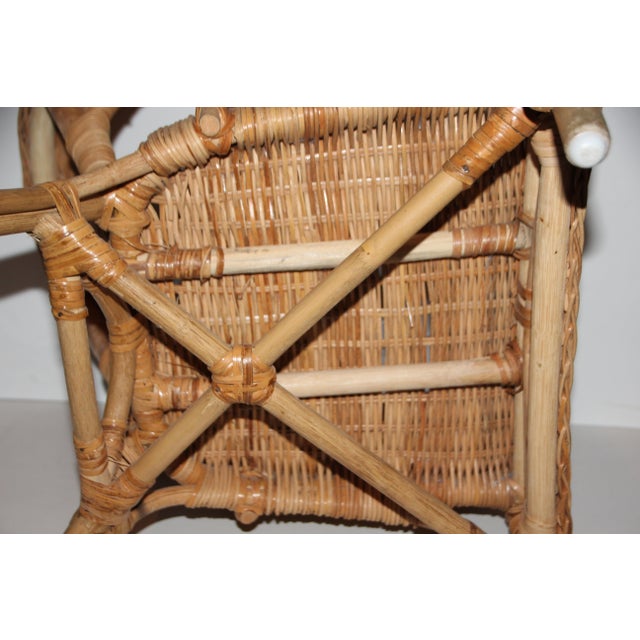 Small Wicker & Rattan Armchair For Sale - Image 10 of 12