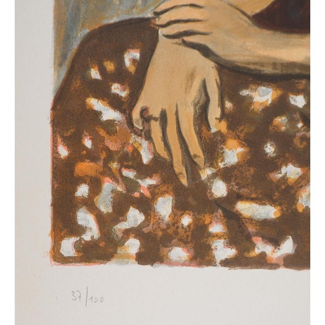 Modern Lucien Mainssieux, Woman, Original Signed Lithograph, 1949 For Sale - Image 3 of 7