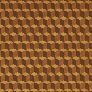 Sample - Schumacher Legno Wallpaper in Maple For Sale