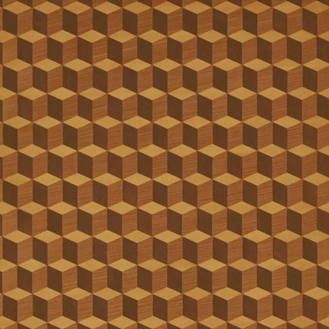 Sample - Schumacher Legno Wallpaper in Maple For Sale