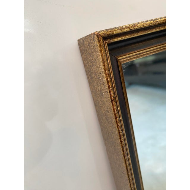 Pair of Framed Tall & Slim Mirrors, Gold & Black Frame For Sale - Image 4 of 8