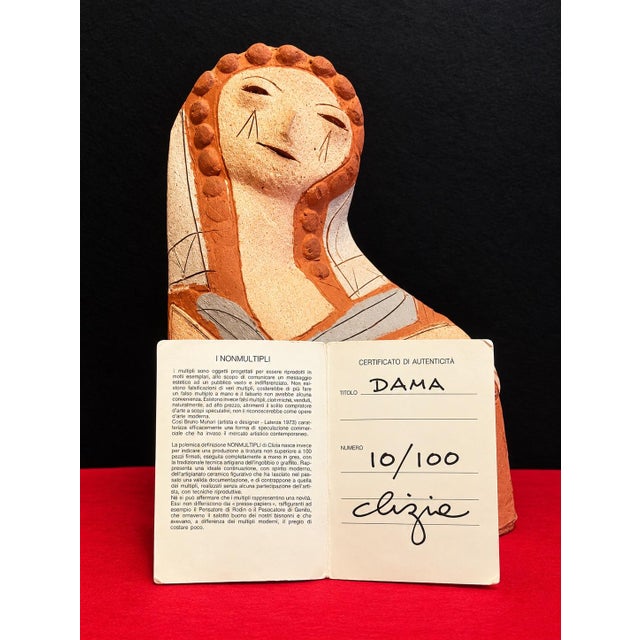 Ceramic Clizia, Dama Limited Edition 10/100, 1960s, Terracotta For Sale - Image 7 of 10