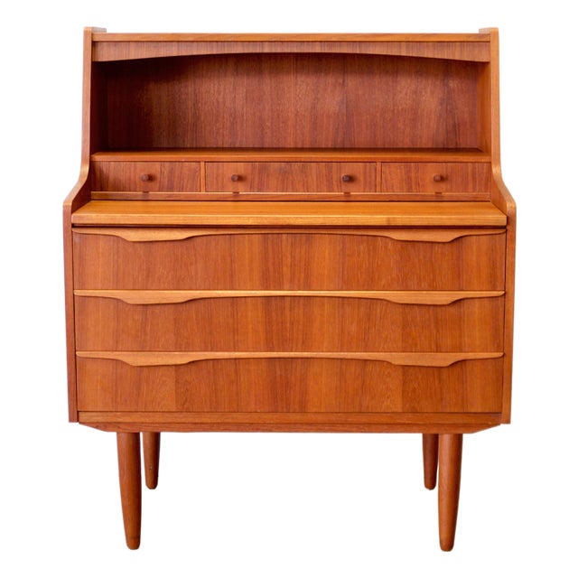 1950s Danish Teak Secretary Desk For Sale
