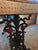 Metal Antique 19th Century Victorian Ornate Cast Iron Parlor Bench With Patchwork Jacquard Cushioned Seat For Sale - Image 7 of 8