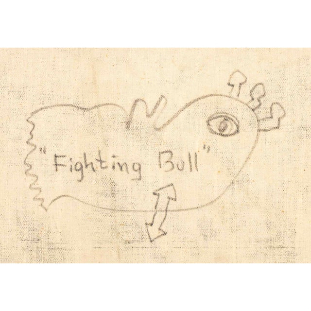 Walter Gaudnek "Fighting Bull" Oil on Canvas, 1970 For Sale - Image 9 of 9