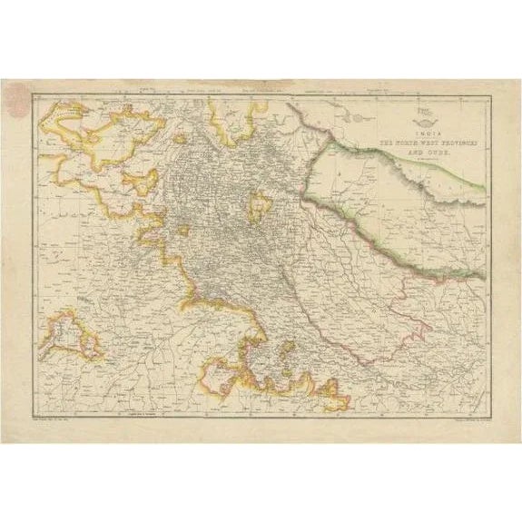 Mid 19th Century Antique Map of Northwestern India by Weller, 1857 For Sale - Image 5 of 5