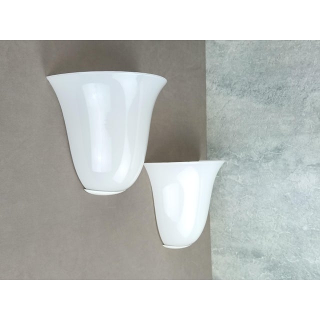 Dimensions: 22 x 26 x 13 cm (l x h x d). weight: 0.85 kg/1. two large opal glass wall lights by sce, made in france (see...