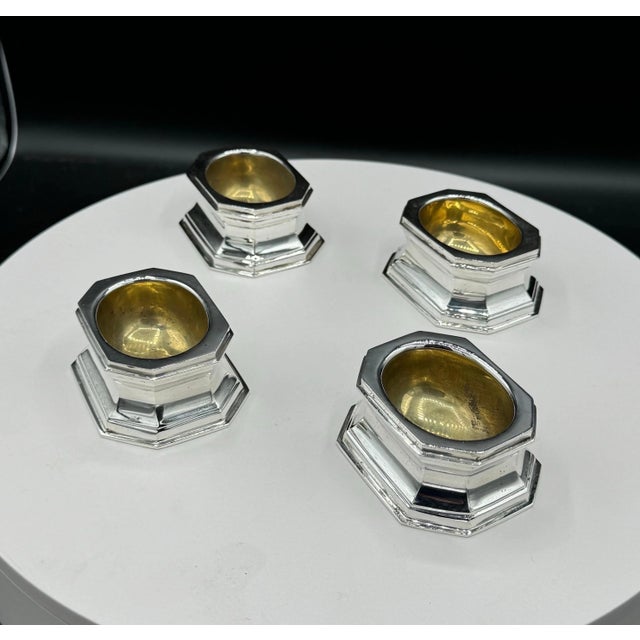 Traditional 4 Sterling Silver, Tiffany & Co Silver Salts For Sale - Image 3 of 8