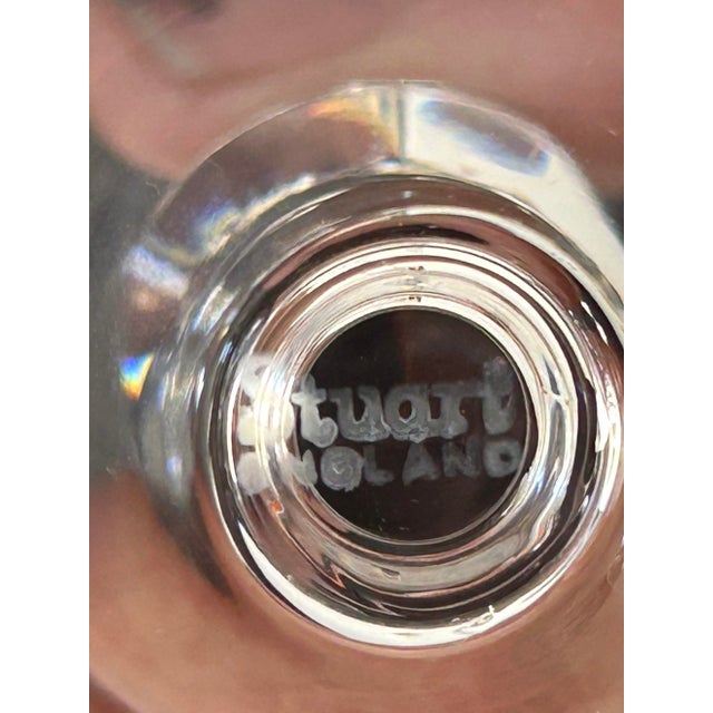 English Contemporary Stuart Clear Crystal Wine Glasses Set of 4 For Sale - Image 3 of 5