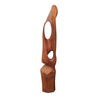 20th Century Abstract Modern Organic Teak Wood Sculpture For Sale