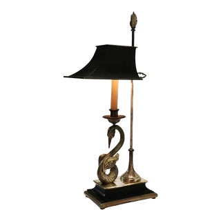 1980s Chapman French Empire Swan Bouillottte Lamp For Sale