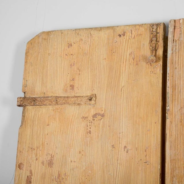 Brown Antique Double-Leaf Wood Door, 18th Century For Sale - Image 8 of 18