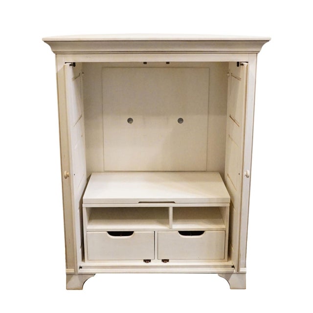 Ethan Allen New Country Collection 46" Media Armoire / Entertainment Cabinet 33-9810 - 610 Cotton Finish For Sale In Kansas City - Image 6 of 18