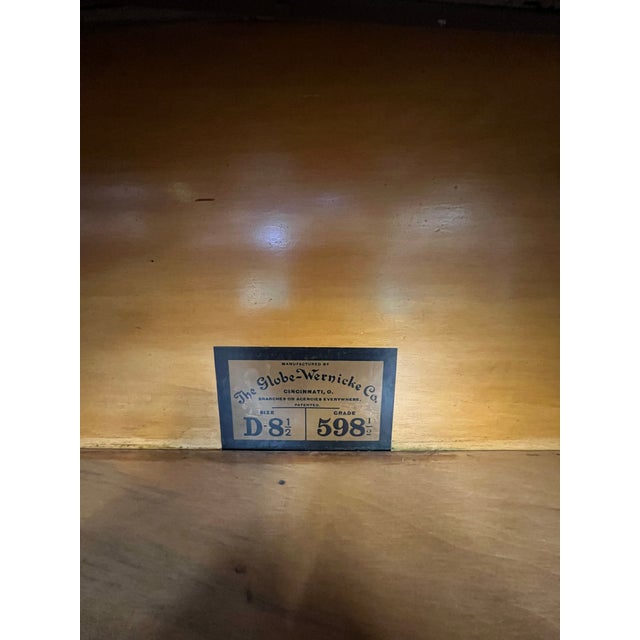 Antique 3 Stack Oak Barrister Bookcase With Drawer by the Globe Wernicke Co. For Sale - Image 9 of 12