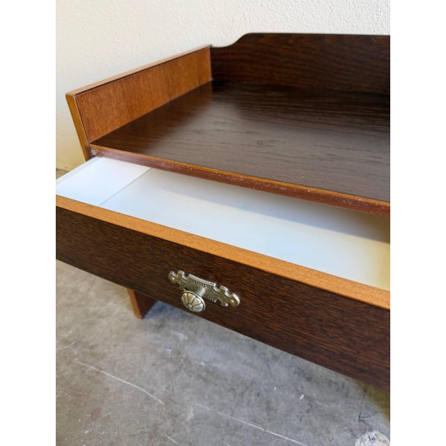 Brown Pair of Mid 20th Century Danish Teak Nightstands by Denka – Vintage Scandinavian Bedside Tables For Sale - Image 8 of 8