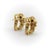 Vintage 18k Gold Diamond and Ruby Buckle Huggie Earrings, A Pair For Sale In Los Angeles - Image 6 of 10