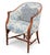 Mid 20th Century Blue & Cream Toile Faux Bamboo Walnut Bergère Chair, Georgian Style, Mid-20th Century For Sale - Image 5 of 8