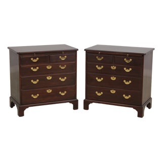 Pair Stickley Colonial Williamsburg Mahogany Bachelor Chests For Sale