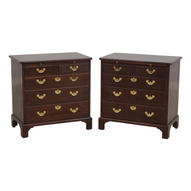Pair Stickley Colonial Williamsburg Mahogany Bachelor Chests For Sale