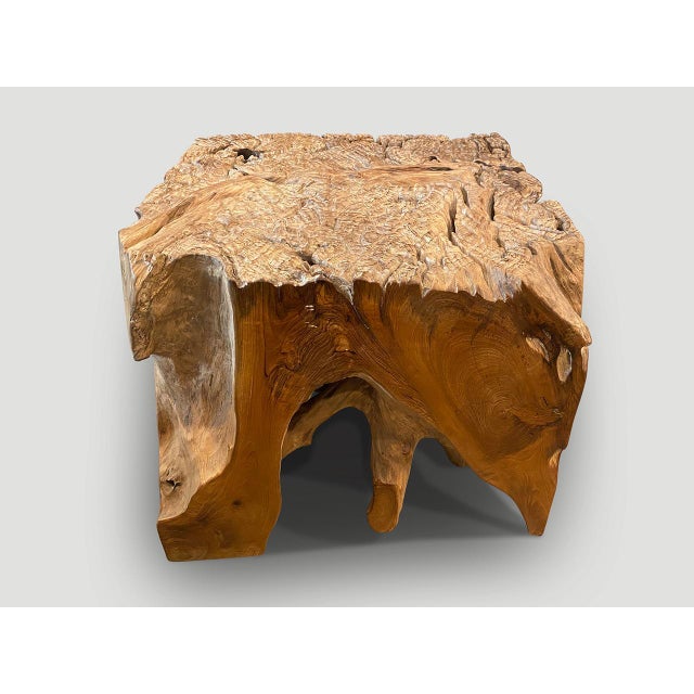 Andrianna Shamaris Impressive Organic Teak Wood Side Table or Pedestal For Sale - Image 18 of 18
