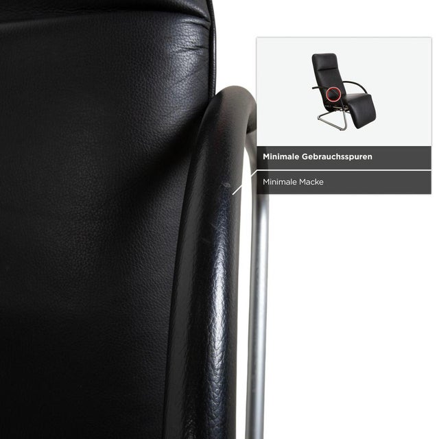Fino Leather Armchair in Black with Manual Reclining Function by Franz Fertig For Sale - Image 13 of 18