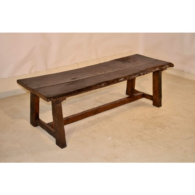 Wood 19th Century Chestnut Live Edge Coffee Table From France For Sale - Image 7 of 9