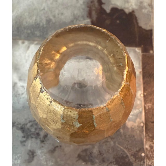 Late 20th Century Late 20th Century Gilded Gold Leaf Drinking Glasses/Bud Vases - Set of 8 For Sale - Image 5 of 9
