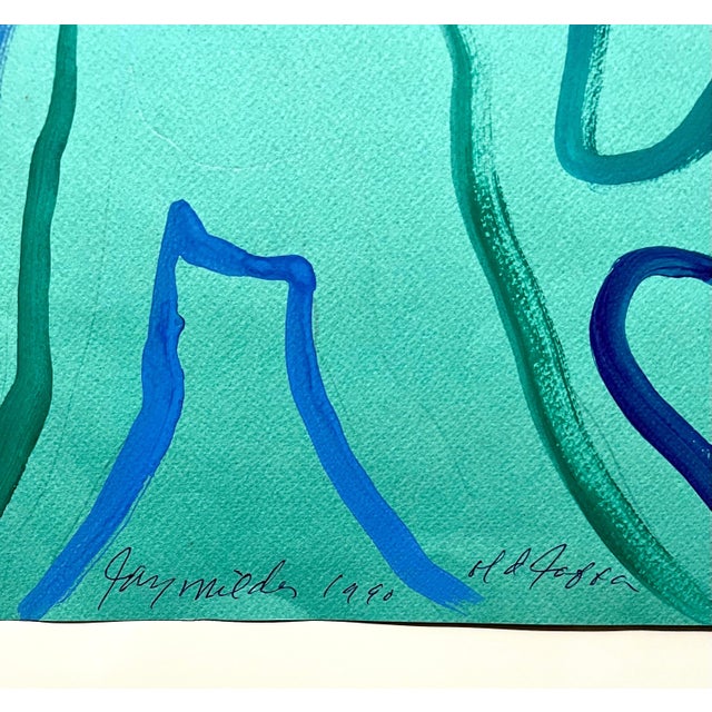 Abstract Expressionism Jay Milder, Abstract Expressionist Landscape Jay Milder Rhino Horn Painting American Pop Art, 1990 For Sale - Image 3 of 7