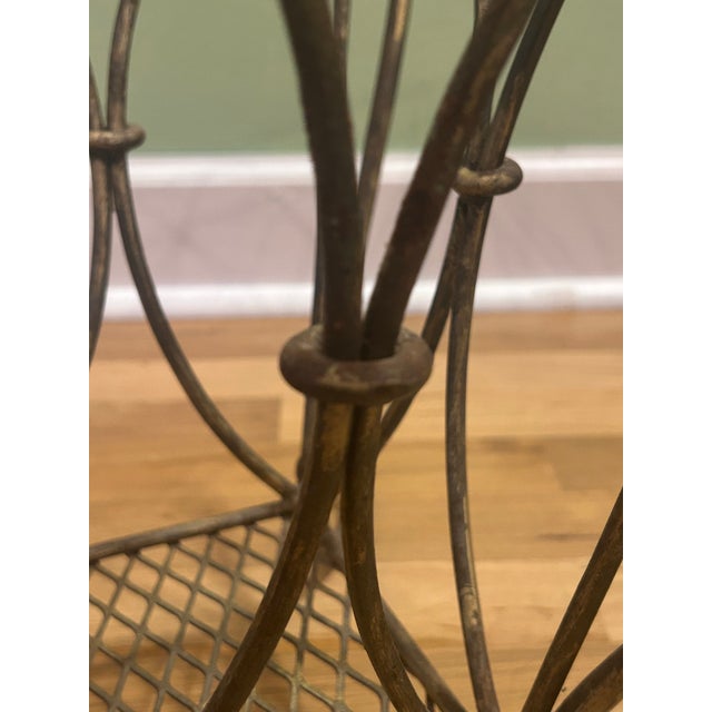 Metal Vintage Mid-Century French Style Wrought Iron Scroll Magazine Rack For Sale - Image 7 of 10