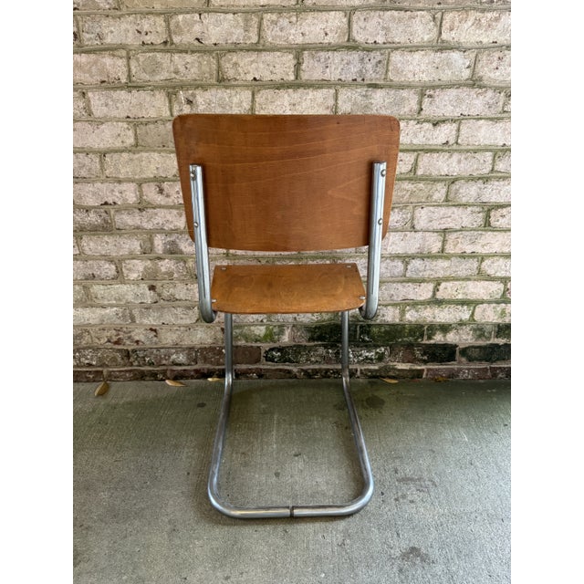 Mid 20th Century Mid 20th Century Vintage Bent Wood and Chrome Chair For Sale - Image 5 of 11