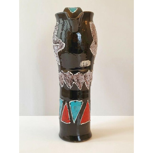 Vintage French Ceramic Pitcher, 1960s For Sale - Image 6 of 9