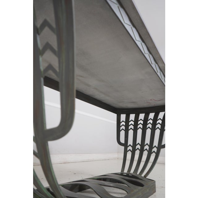 French Art Deco Iron Base Granite Top Table For Sale - Image 12 of 12
