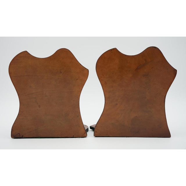 Mozart and Beethoven Leather Bookends with Patina, Set of 2 For Sale - Image 6 of 15