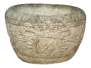 Antique Marble Planter - Italian Relief Carved Istrian Marble
