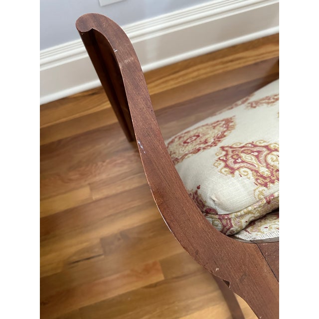 Mid 20th Century Curved Slated Side Upholstered Seat/Bench For Sale - Image 11 of 12