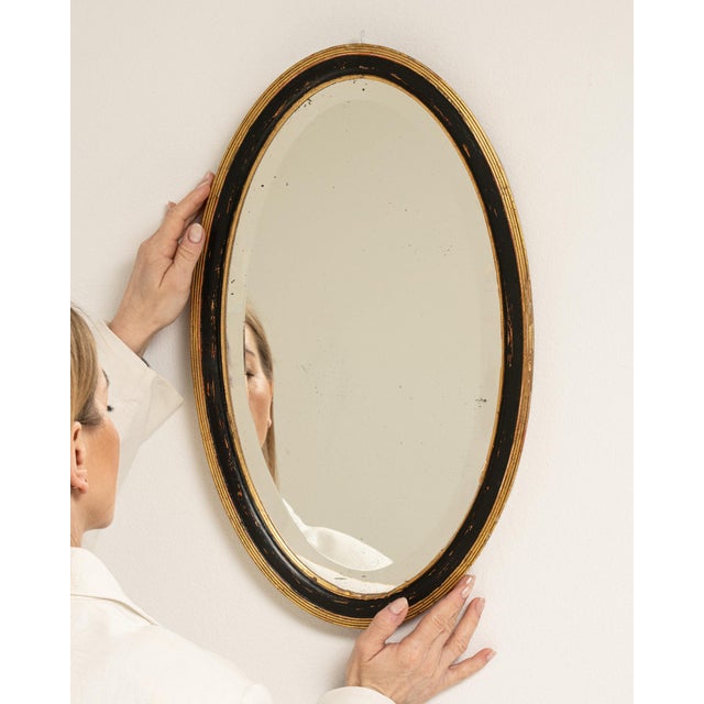 Early 20th Century France Black Wood Mirror For Sale In Greensboro - Image 6 of 8