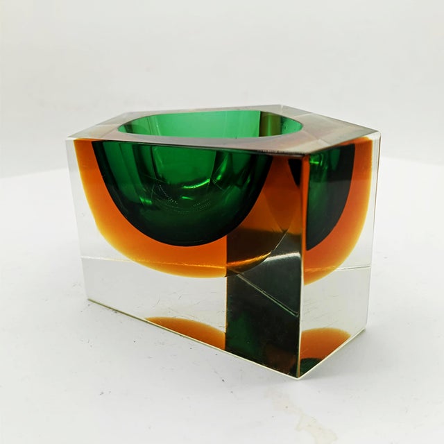 Vintage Italian Multifaceted Asymmetrical Ashtray in Murano Glass by Flavio Poli for Seguso, 1960s For Sale - Image 3 of 13