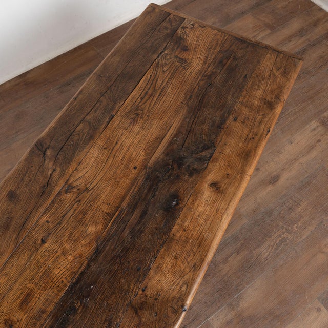 20th Century French Oak Coffee Table With Drawer For Sale - Image 6 of 12