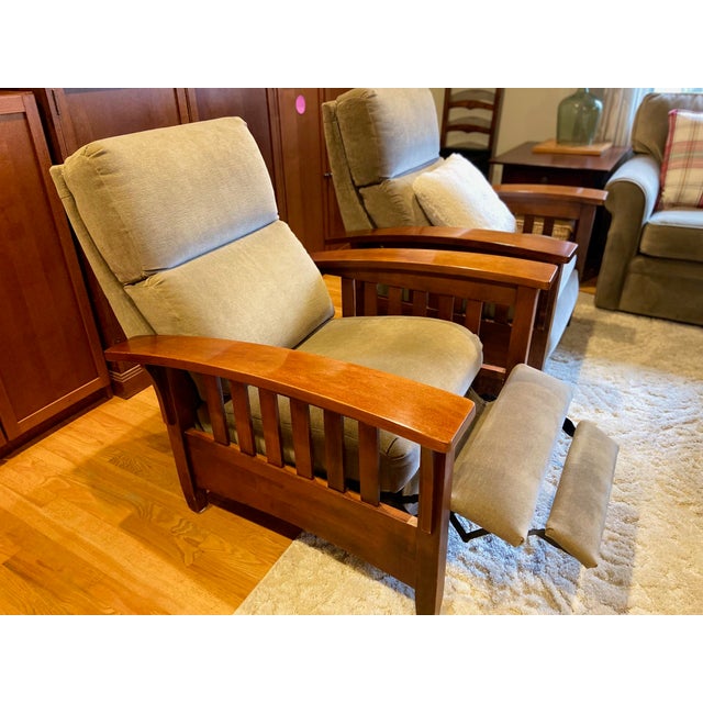 Ethan Allen Mission Style Recliners - Set of 2 | Chairish