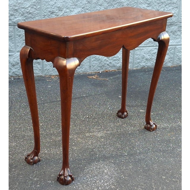 19th Century Chippendale Style Mahogany Console Table in good antique condition, featuring Cabriole legs termination with...