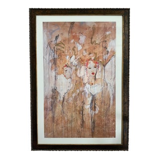 Vintage Marta Wiley Renaissance Sepia 1 Hand Embellished Lithograph / Signed #132/195 For Sale