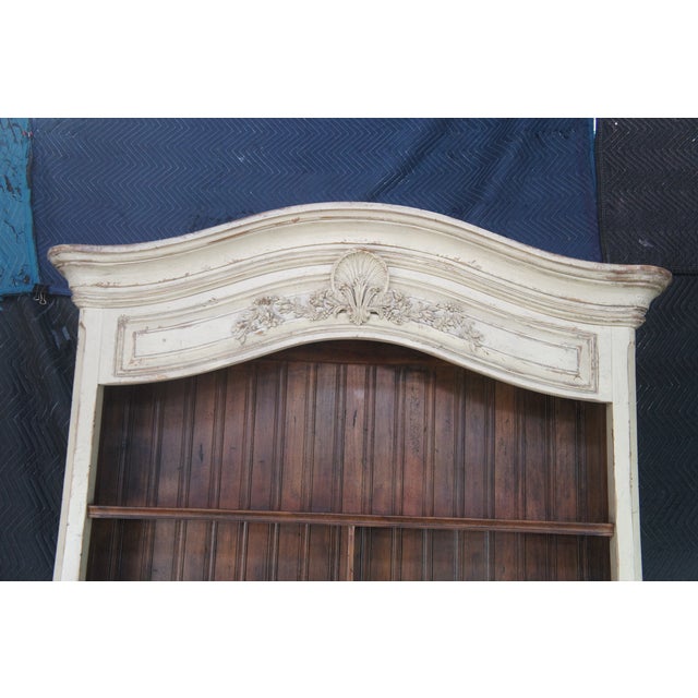 Late 20th Century Monumental Habersham Plantation Chic French Provincial Hutch China Cabinet 102" For Sale - Image 16 of 18