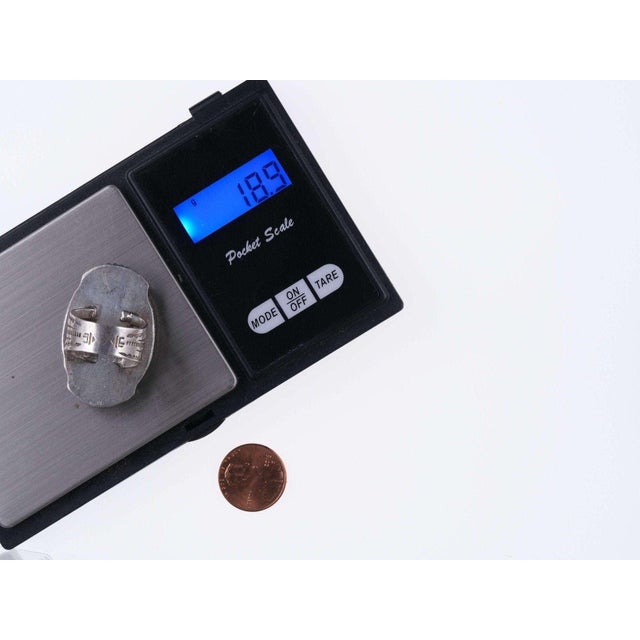 sz7.5 Large c1940's Navajo Sterling and turquoise ring For Sale - Image 10 of 10