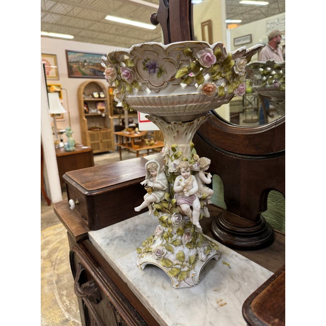 Ceramic Antique German Von Schierholz Porcelain Figurine Centerpiece For Sale - Image 7 of 11