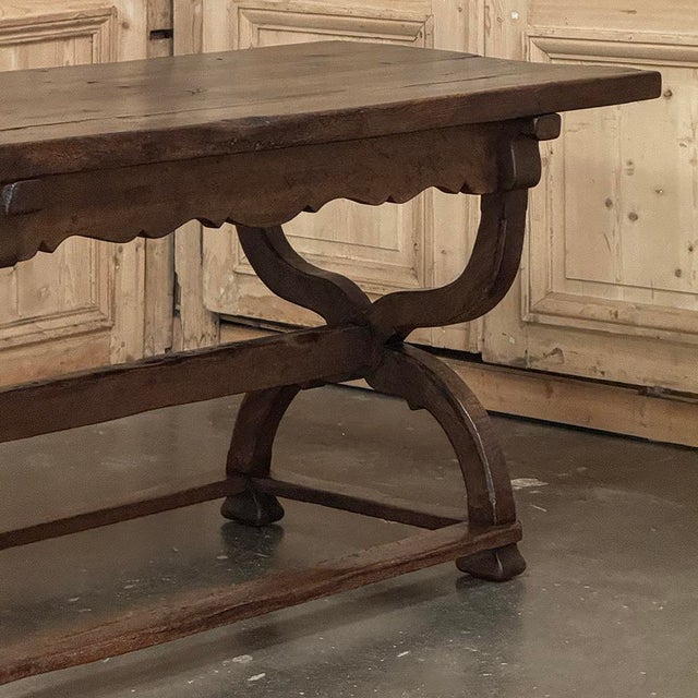 18th Century Spanish Oak Trestle Table ~ Console ~ Library Table For Sale - Image 13 of 18
