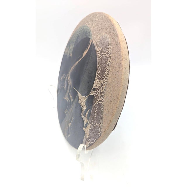 1970s 1970s Crich Pottery Studio Glazed Stoneware Trivet by Diana Worthy For Sale - Image 5 of 11