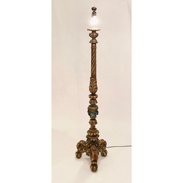 Pair Antique Floor Lamps Early 20th C. Venetian Style Renaissance Revival 73"h For Sale - Image 18 of 18