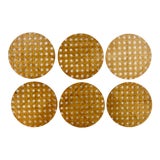 Image of Italian Lucite & Caning Coasters/ Set of 6 For Sale