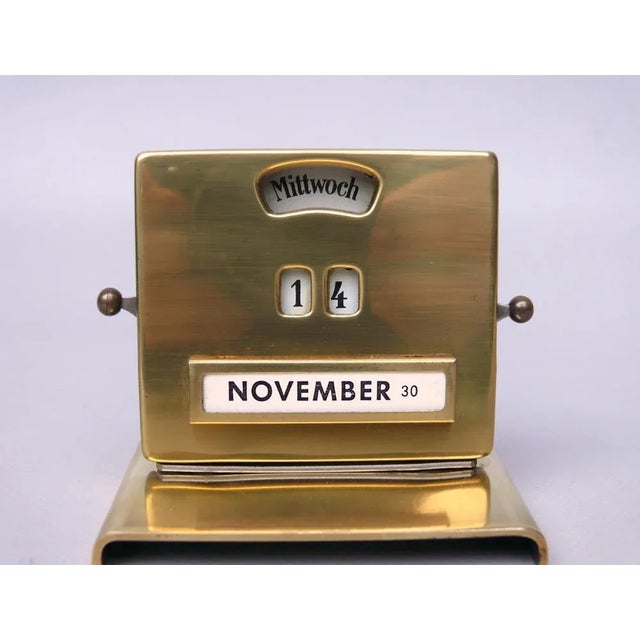 Beige Bauhaus Eternal Calendar in Brass by Jakob Maul, 1930s For Sale - Image 8 of 12